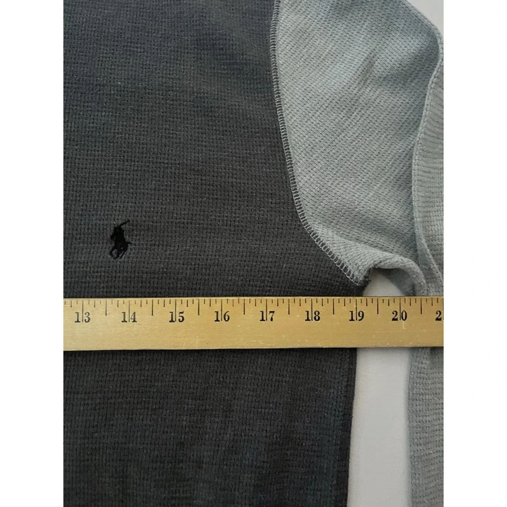 Polo Ralph Lauren Thermal Pullover Shirt Men's Size Medium Gray Long Sleeve